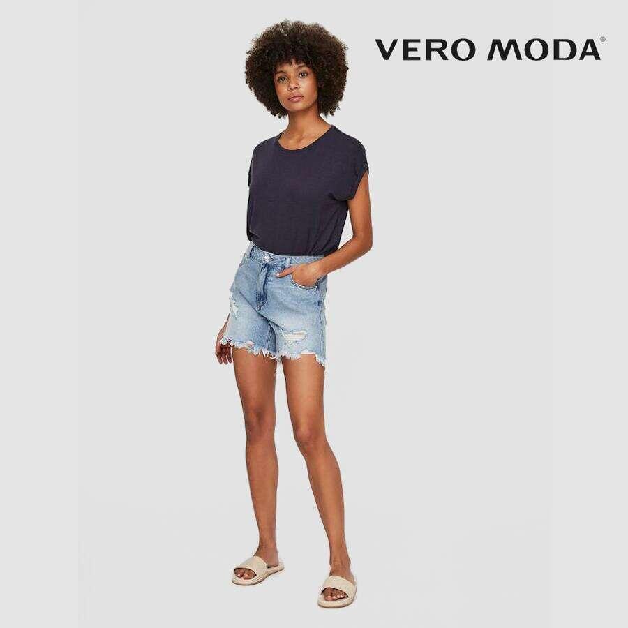 VERO MODA VMVILLA Bermuda Shorts In Denim, Taglio Ampio, Primavera/estate