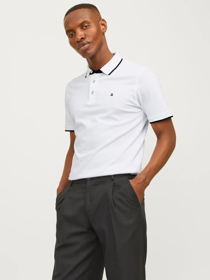 Polo hombre manga corta Jack&Jones - 12136668 Blanco (White)