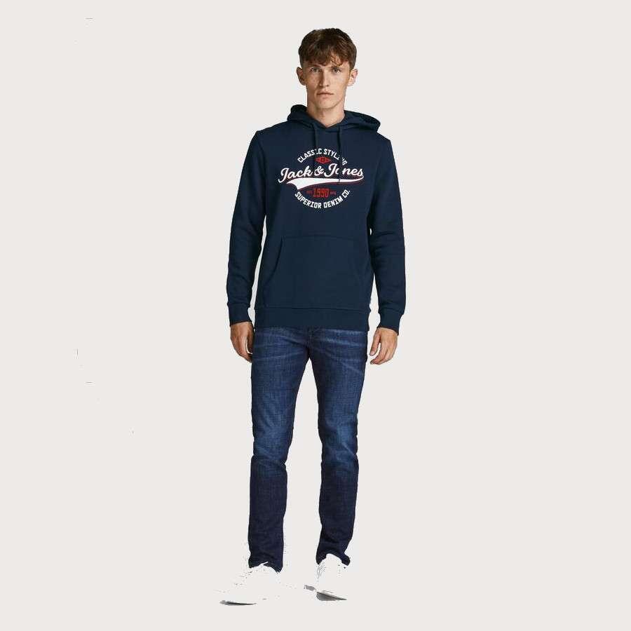 Jack & Jones - Sudadera Logo Hood Navy - Imagen 3