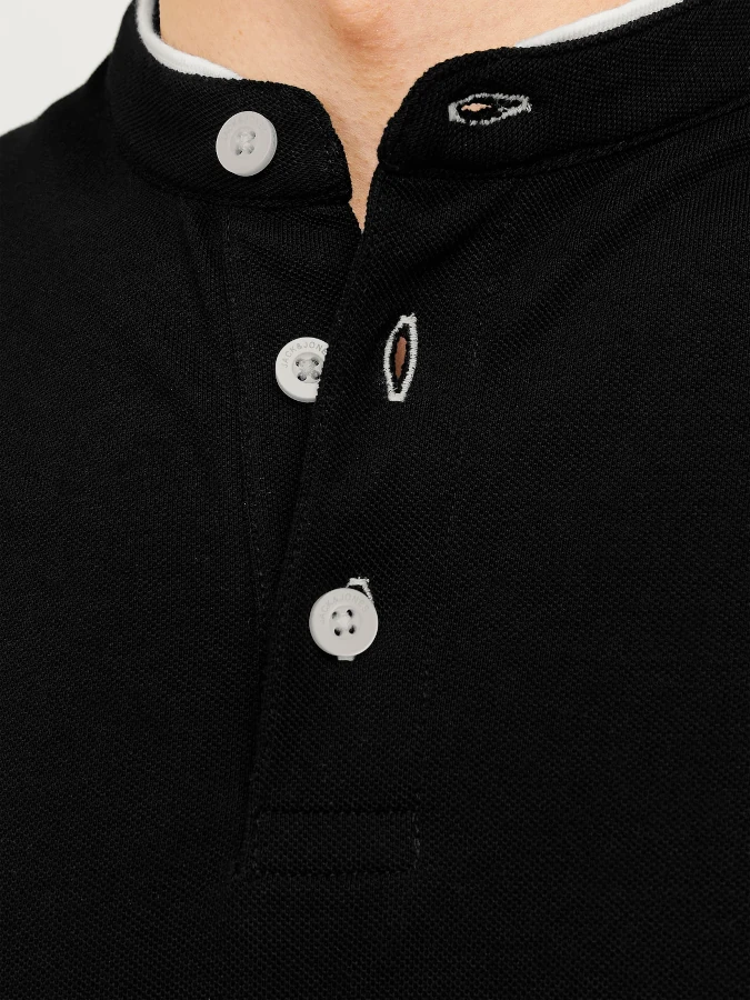 Polo hombre manga corta cuello mao Jack&Jones - 12199711 Negro (Black)3 Polo hombre manga corta cuello mao Jack&Jones - 12199711 Negro (Black)