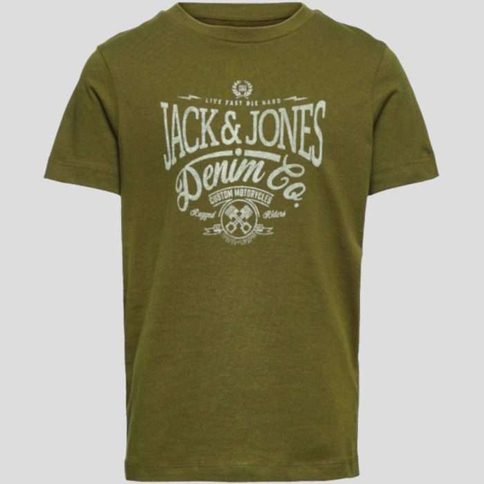 Camiseta de manga corta junior de Jack & Jones en color Dark Olive