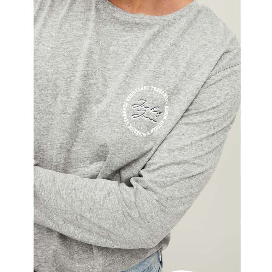 Jack & Jones - Camiseta Stamp - 12211357 Light Grey Melange