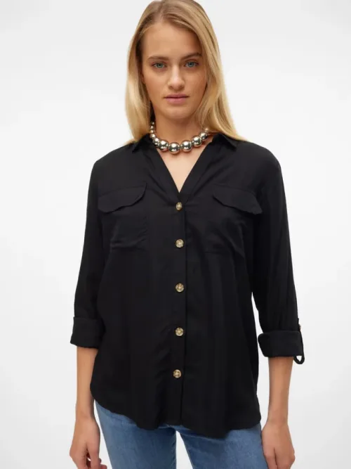 Camisa VeroModa Bumpy 10275283 negro (black)