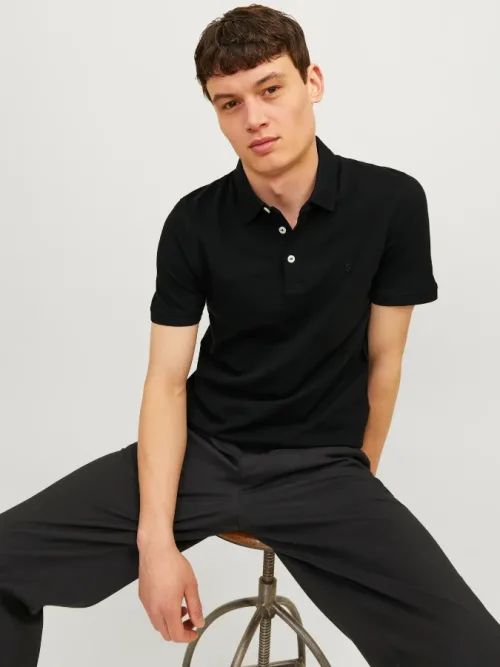 Polo hombre manga corta Jack&Jones - 12136668 Negro (Black)