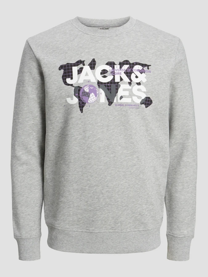 JACK & JONES Jcoalpha Sudadera Con Cuello Redondo Para Hombre, Moonbeam, L