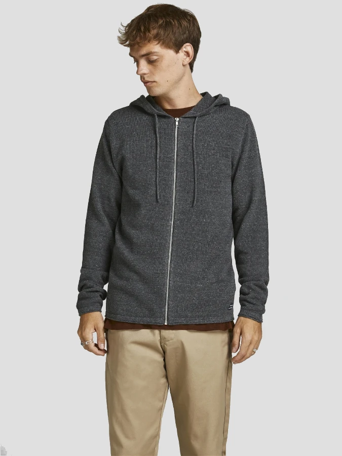 Jack&Jones - Cárdigan con cremallera Hill - 12190154 Dark Grey Jack&Jones - Cárdigan con cremallera Hill - 12190154 Dark Grey