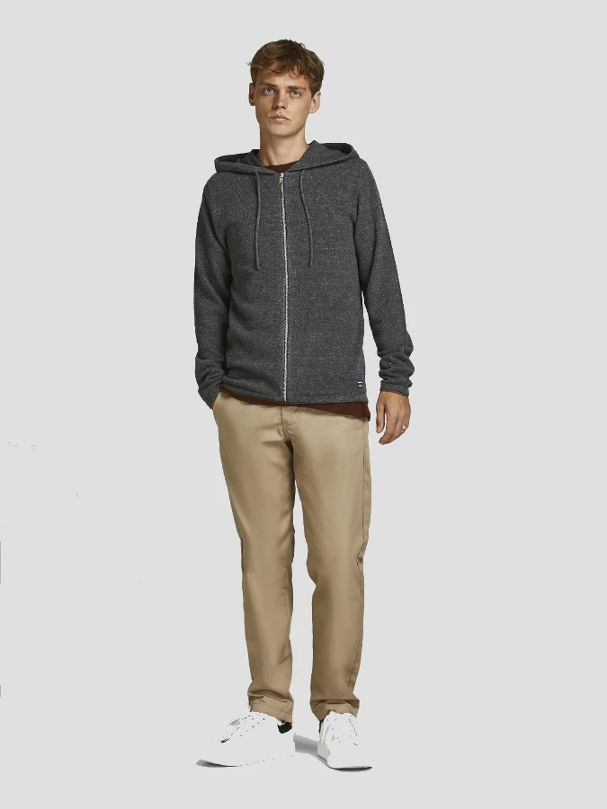 Jack&Jones - Cárdigan con cremallera Hill - 12190154 Dark Grey3 Jack&Jones - Cárdigan con cremallera Hill - 12190154 Dark Grey