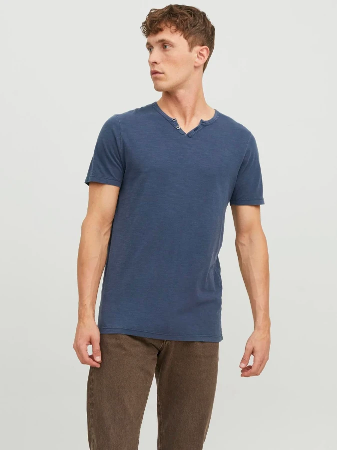 Camiseta Esplit hombre manga corta Jack&Jones 12164972 azul marino (navy blazer)
