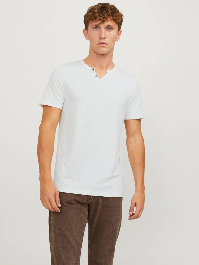 Camiseta Esplit hombre manga corta Jack&Jones 12164972 blanco roto (cloud dancer)