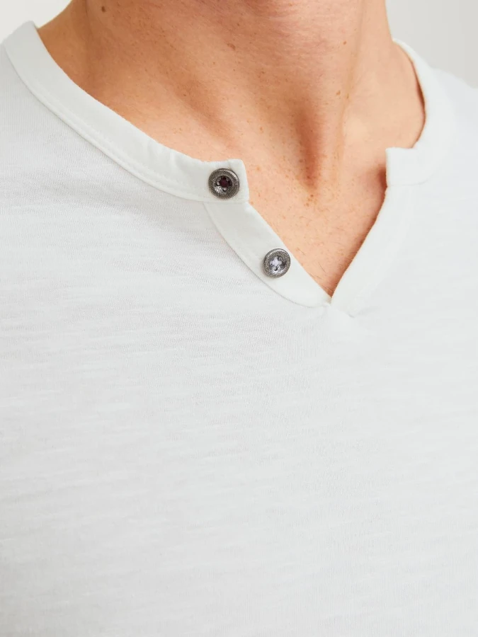 Camiseta Esplit hombre manga corta Jack&Jones 12164972 blanco roto (cloud dancer)