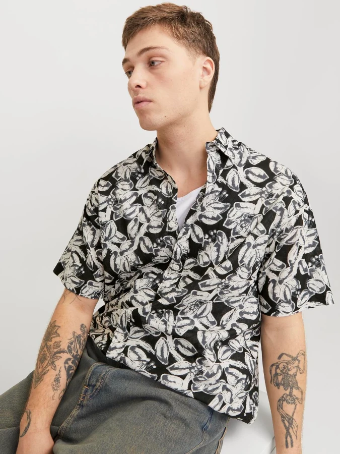 Camisa Joshua split Jack&Jones - 12271089 black