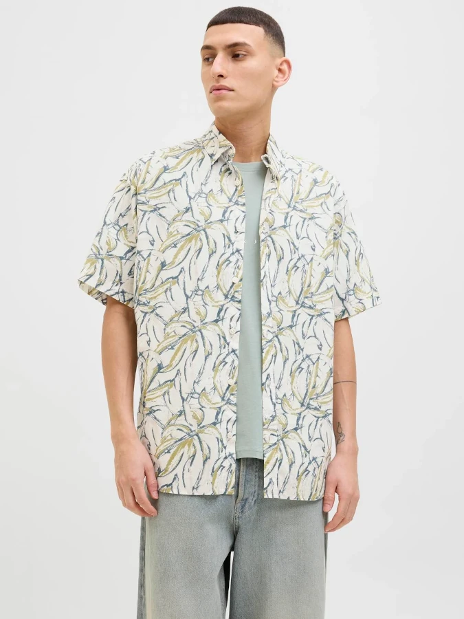 Camisa Joshua split Jack&Jones - 12271089 cloud dancer