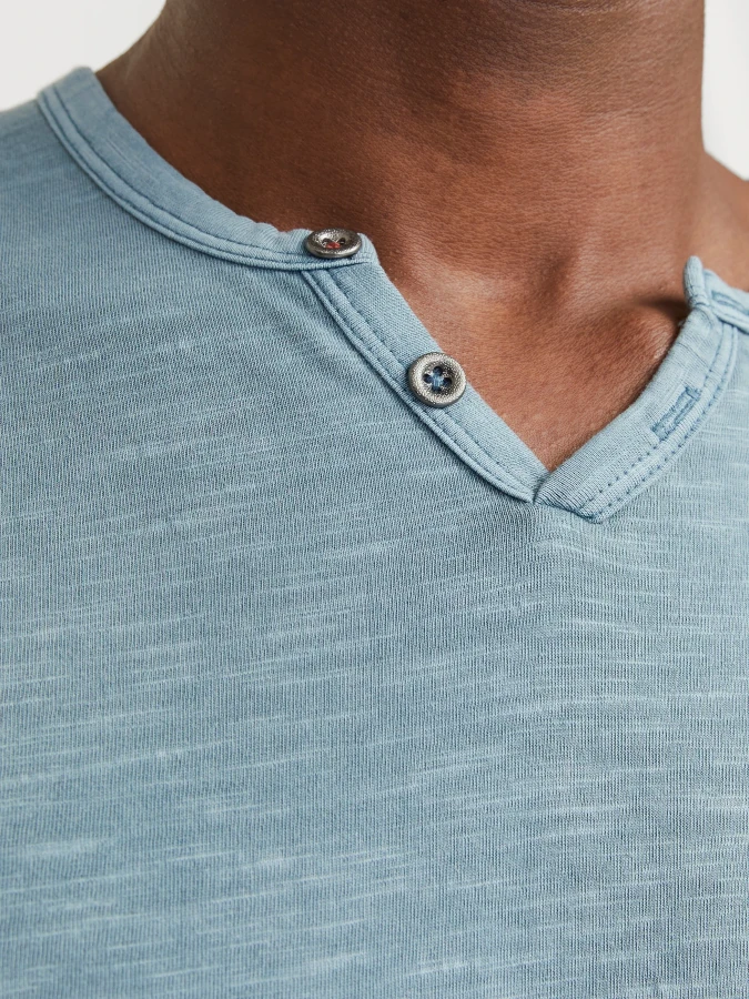 Camiseta cuello pico Jack&Jones Split 12164972 azul (oceanview)
