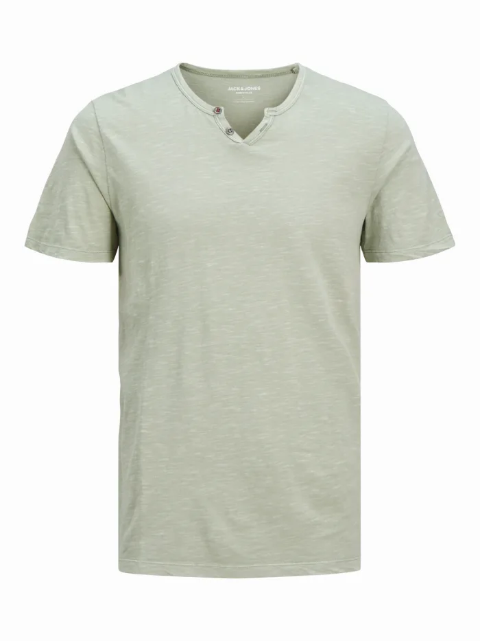 Camiseta cuello pico Jack&Jones Split 12164972 verde (iceberg green)