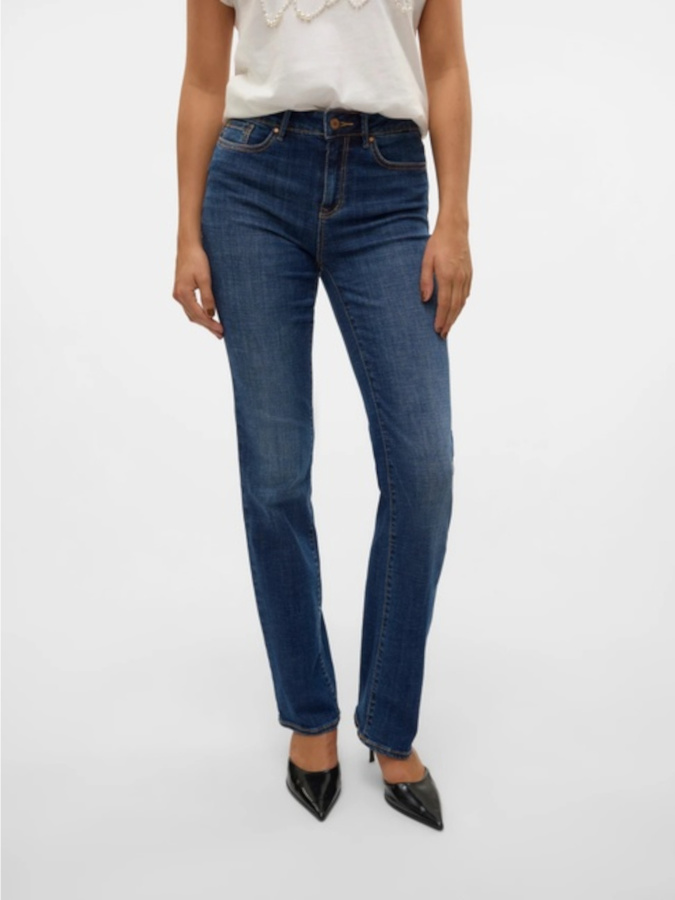 Vero Moda Tejano Flash Mid rise Straight Dark Blue Denim 2