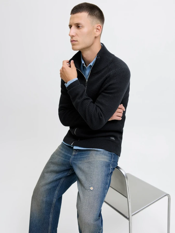 Jersey cremallera Jack&Jones Pannel 12278920 azul marino (Sky Captain)6 Jersey cremallera Jack&Jones Pannel 12278920 azul marino (Sky Captain)