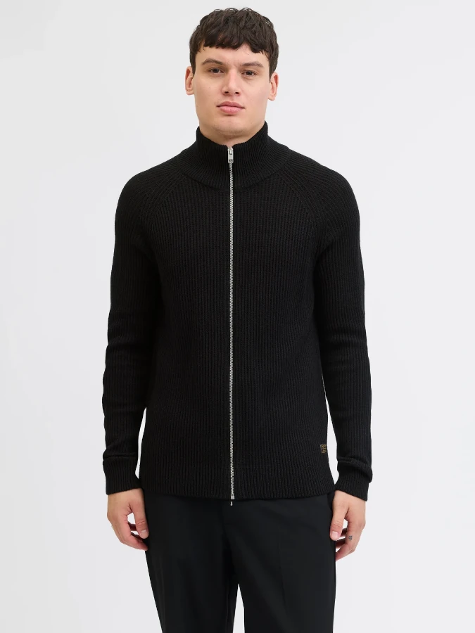 Jersey cremallera Jack&Jones Pannel 12278920 negro (black)