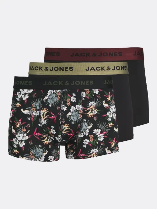 Pack3 Bóxers Jack&Jones 12194284 Flower (Black)