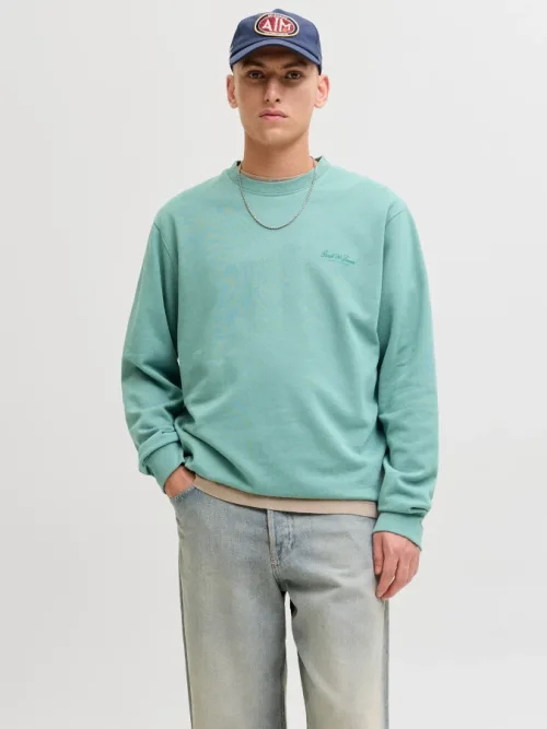 Sudadera cuello redondo Jack&Jones Archive Graphic 12287995 turquesa (mineral blue)7 (1)