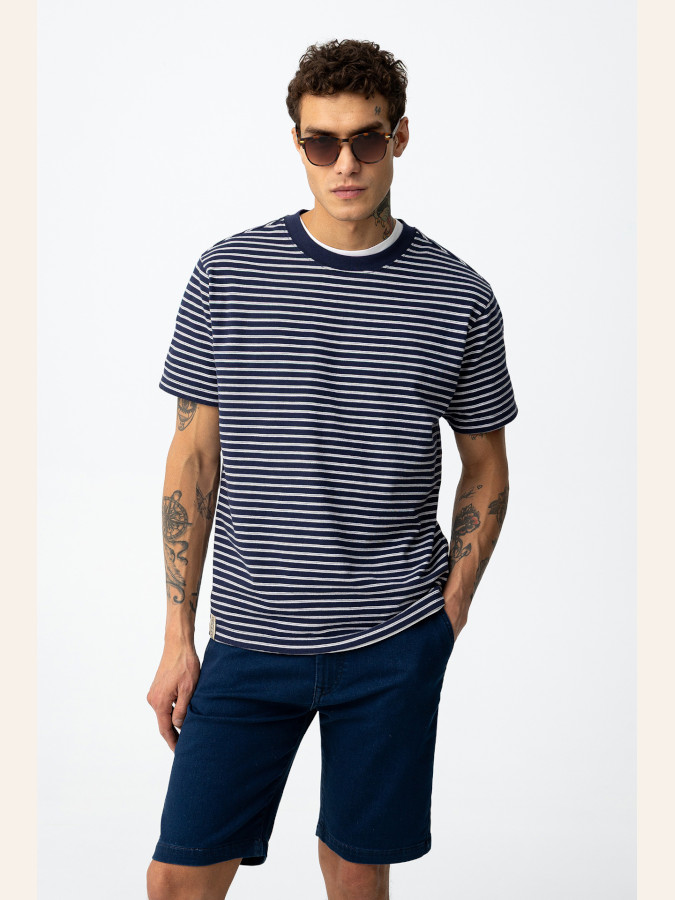 Bermuda Tiffosi Slim Indigo Knit Short 53 10064673_E10