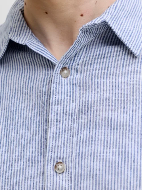 Camisa rayas Summer Linen Jack&Jones 12289174 azul (Infinity)