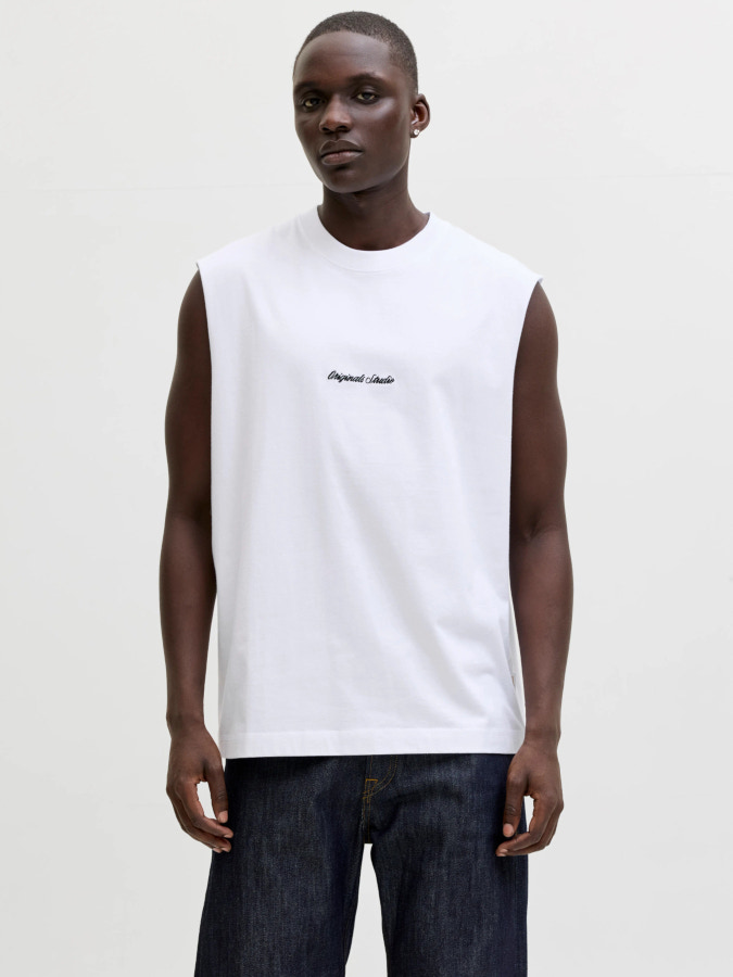Camiseta sin mangas Jack&Jones Norrebro emb 12292009 blanco (bright white)