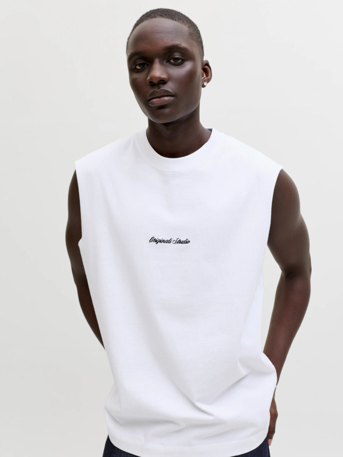 Camiseta sin mangas Jack&Jones Norrebro emb 12292009 blanco (bright white)