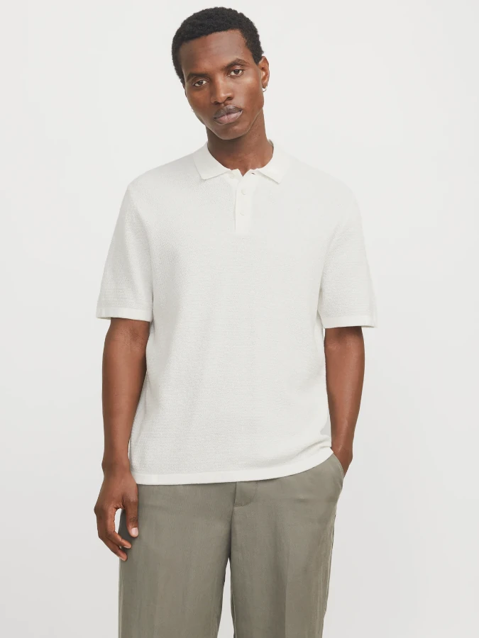 Polo Jack&Jones George 12268281 blanco roto (cloud dancer)