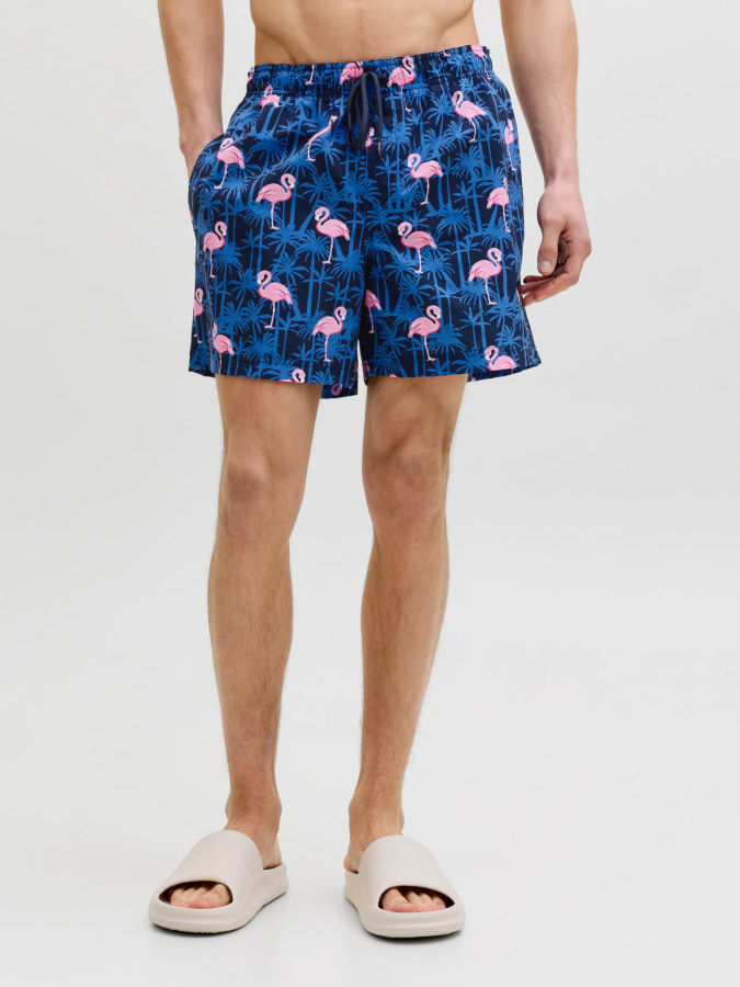 Bañador Jack&Jones Maui Vibes Novelty Flamencos 12291426 azul marino (navy blazer)