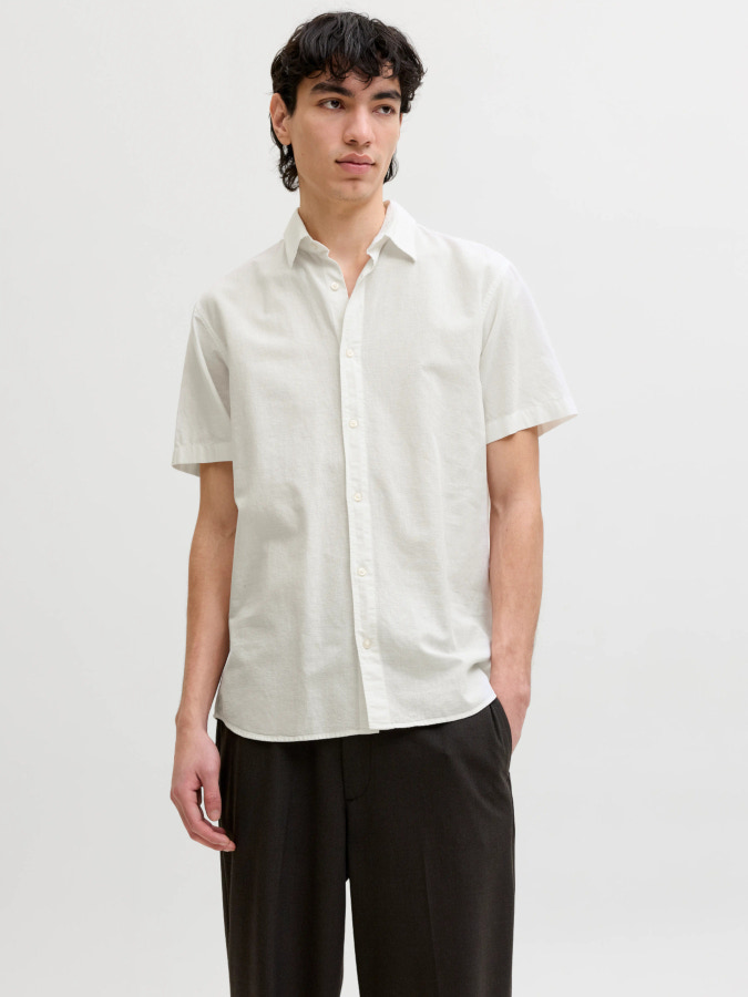 Camisa Jack&Jones Breeze Linen Blend 12288590 blanco (white)