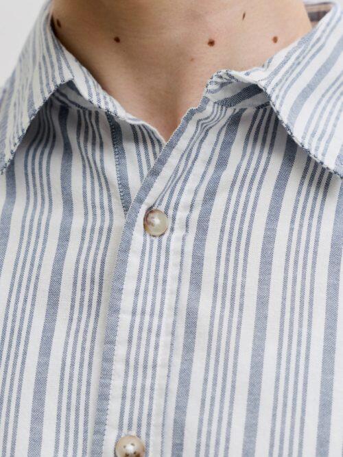 Camisa Jack&Jones Chad Oxford Stripe 12288647 azul (ensign blue)