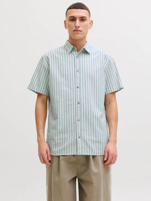 Camisa Jack&Jones Chad Oxford Stripe 12288647 verde (granite green)