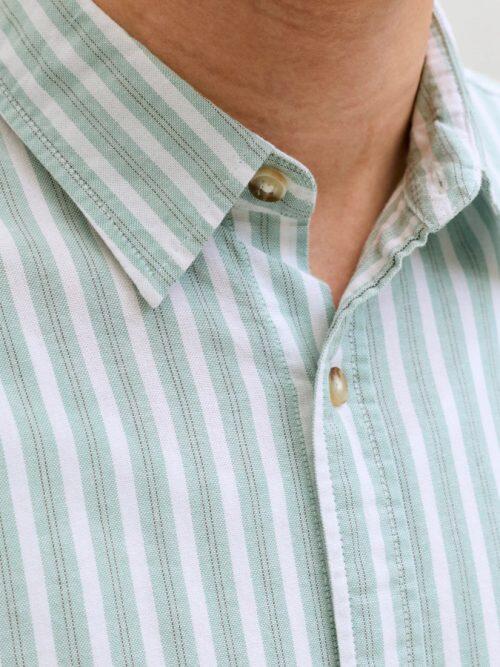 Camisa Jack&Jones Chad Oxford Stripe 12288647 verde (granite green)