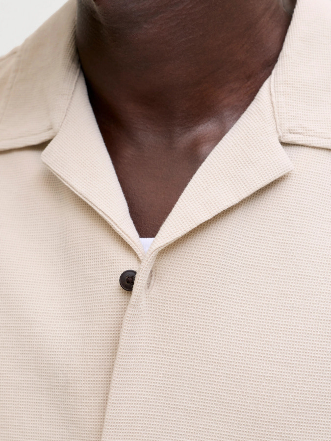 Camisa Jack&Jones Global Waffle 12295551 beige (moonbeam)