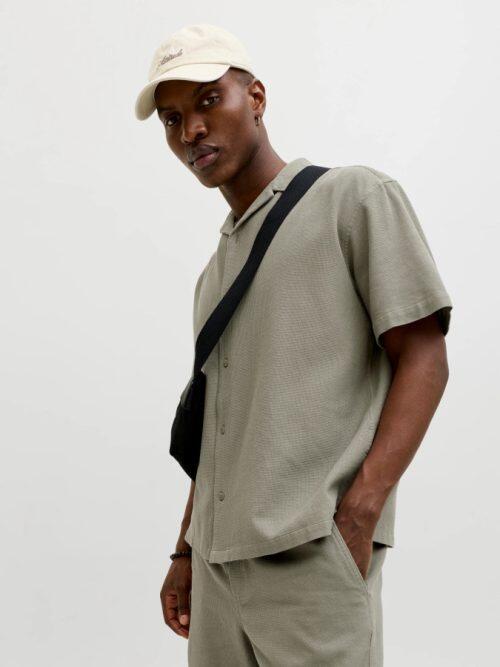 Camisa Jack&Jones Global Waffle 12295551 verde (vetiver)