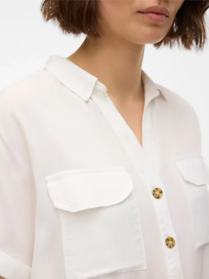 Camisa Mujer VeroModa - 10310139 Bumpy blanco (snow white)