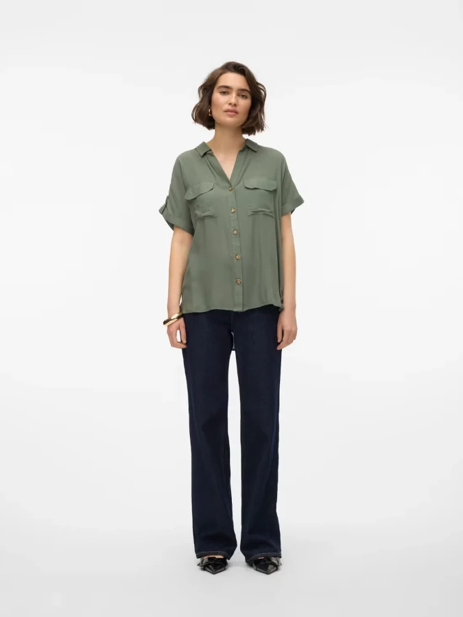 Camisa Mujer VeroModa - 10310139 Bumpy verde (laurel wreath)2