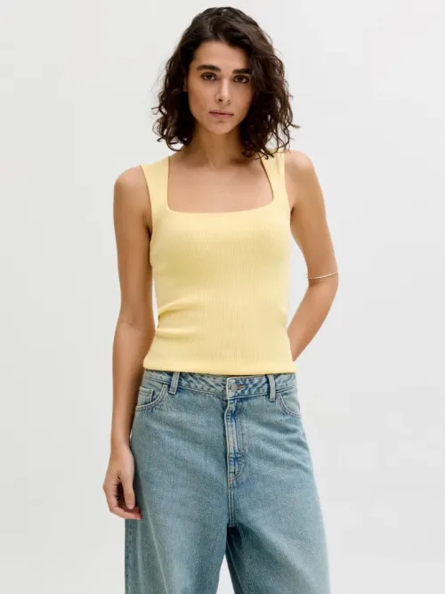 Camiseta Mujer JJXX - 12290769 Posie Square amarillo (sunlight)
