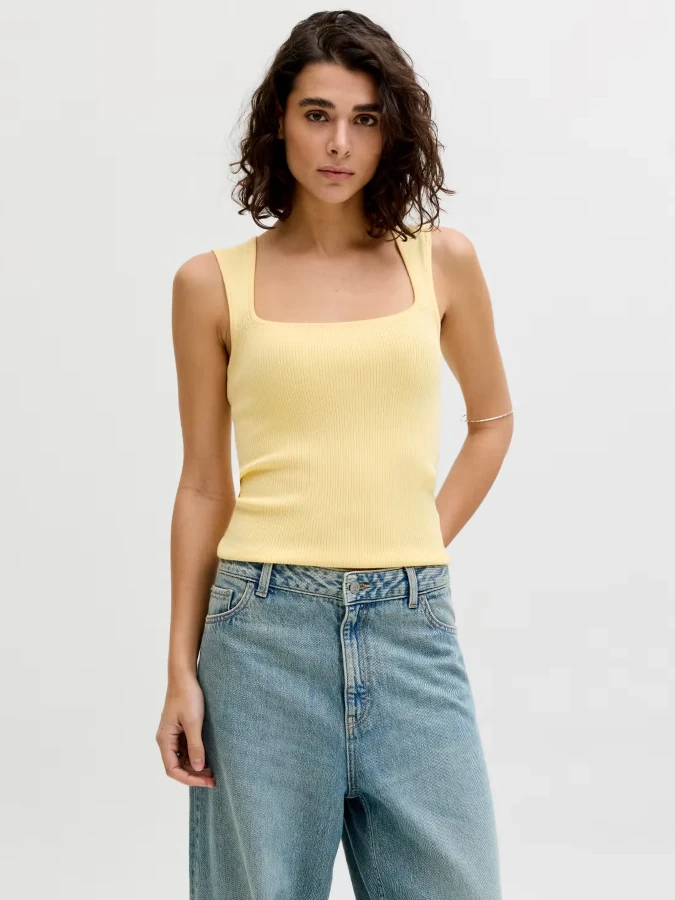 Camiseta Mujer JJXX - 12290769 Posie Square amarillo (sunlight)