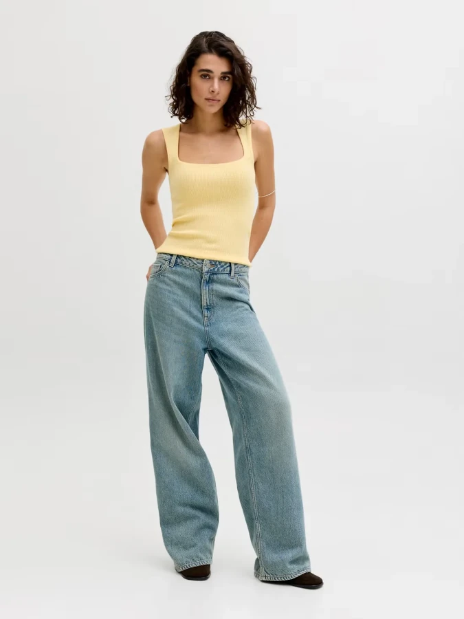 Camiseta Mujer JJXX - 12290769 Posie Square amarillo (sunlight)