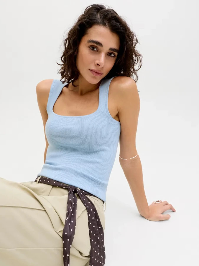 Camiseta Mujer JJXX - 12290769 Posie Square celeste (Skyway)