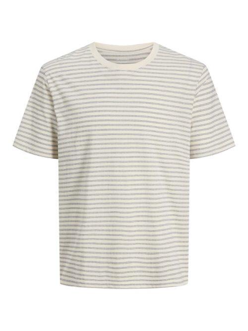 Camiseta rayas Jack&Jones Montauk Stripe 12290898 blanco roto (antique white)
