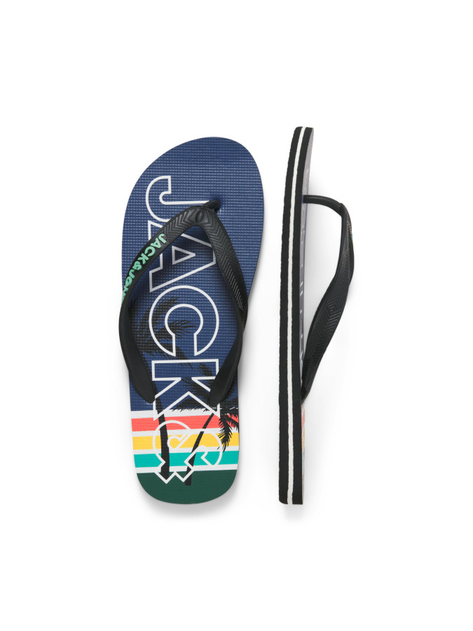Chancla dedo Jack&Jones Palm Print 12230643 azul marino(Vintage indigo)