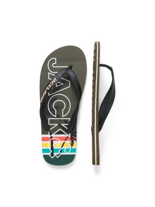 Chancla dedo Jack&Jones Palm Print 12230643 verde (olive night)