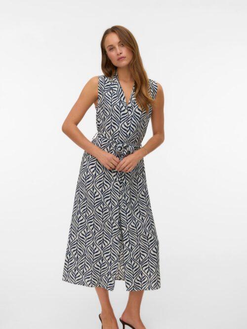Vestido VeroModa Josie 10341594 beige (birch-navy blazer)