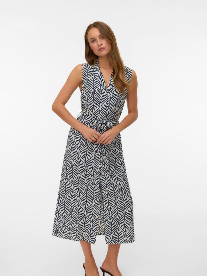 Vestido VeroModa Josie 10341594 beige (birch-navy blazer)