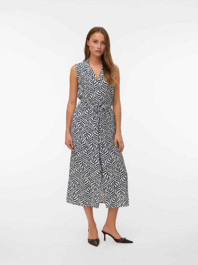 Vestido VeroModa Josie 10341594 beige (birch-navy blazer)