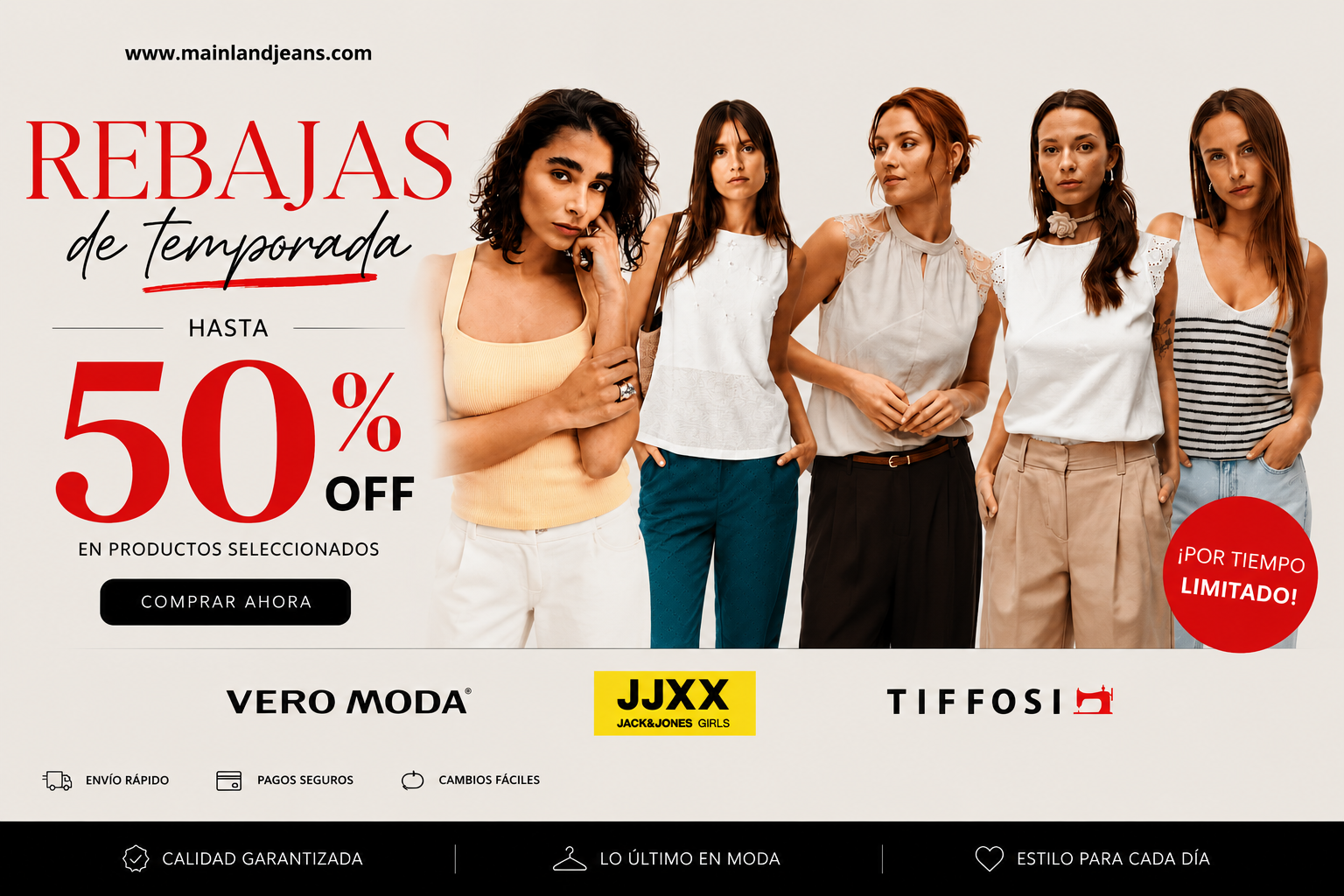 Comprar ropa Verano Mujer de las marcas Vero Moda, JJXX y Tiffosi