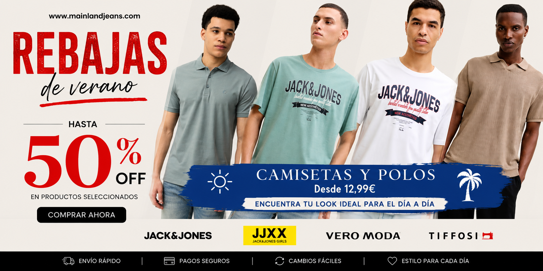 Camisetas y polos hombre Jack&Jones, Tiffosi, Brave Soul, Privata
