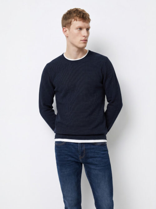 Jersey para hombre de la marca Tiffosi, modelo Alabastro1 en color azul marino. Jersey de cuello redondo.